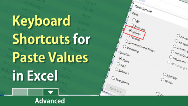 keyboard short cut for paste values in excel for mac